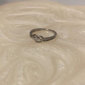 Sterling silver infinity heart ring